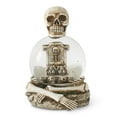thumbnail image 1 of K&K Interiors 41508A 6.5 Inch Skeleton Water Globe with Tombstone & Glitter Bats, White, 1 of 3
