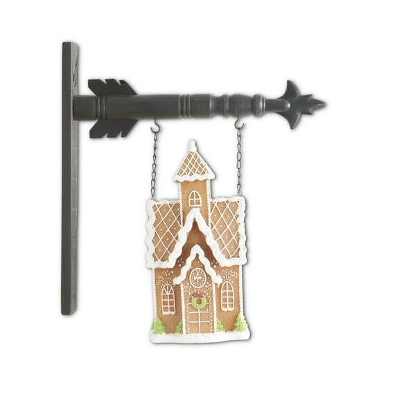 K&K Interiors 54710A 13 Inch Frosted Gingerbread House Arrow Replacement, Brown