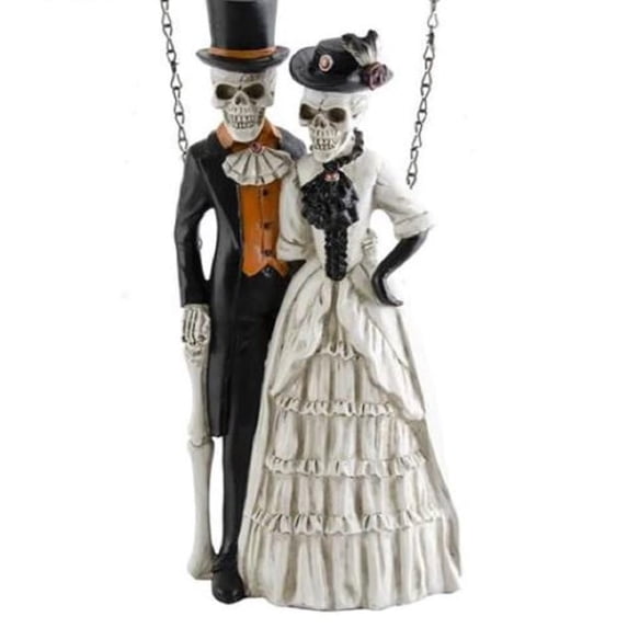 K&K Interiors Formal Dressed Skeleton Couple Arrow Replacement, 17-inch Height, Resin