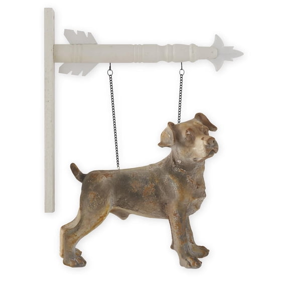 K&K Interiors Weathered Gray & Gold Resin Dog Arrow Replacement, 13.25-Inch
