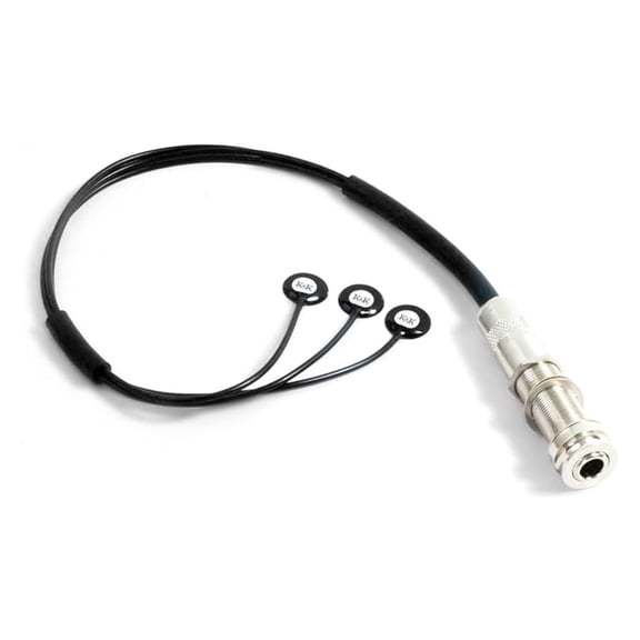 K&K Pure Mini Acoustic Guitar Pickup - 3 Piezo Heads, Under Bridge, Ideal Frequency Response, Mounting Jig & Tape Included