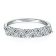 thumbnail image 1 of K-KED 1.0CTW. Moissanite Half Eternity Ring Wedding Band for Women 925 Sterling Silver, 1 of 9