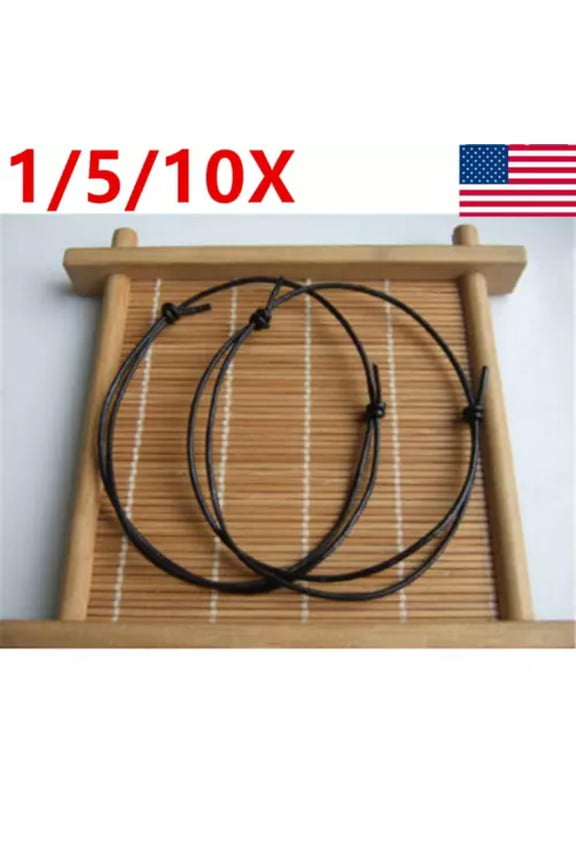1-10X Black Leather Cord Lucky Bracelet Anklet Adjustable For Men Women Surf US-10Pcs