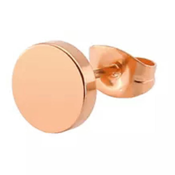 K-KED 1/2Pc Men Women Black Barbell Punk Gothic Stainless Steel Stud Earrings 4-12mm !-rose gold-10mm-2Pcs (1Pair)