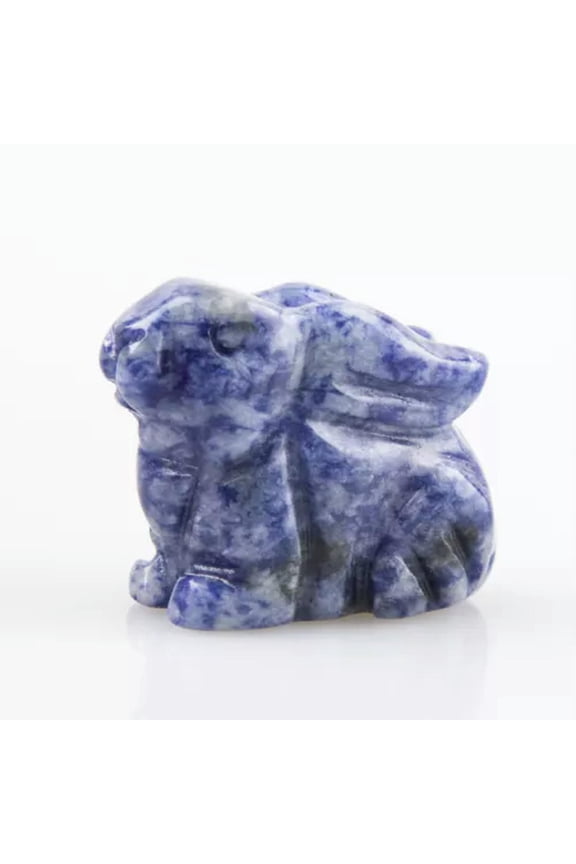 1.5'' Natural Quartz Rabbit Skull Hand Carved Wholesale Crystal Reiki Healing-10pcs-Sodalite quartz