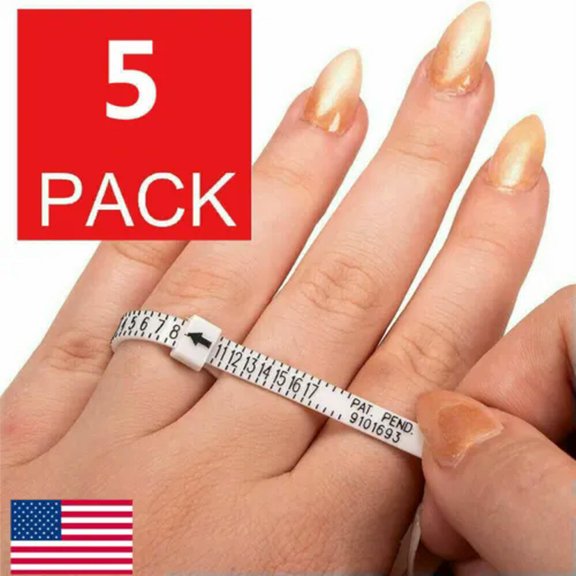 K-KED 5x Ring Sizer Measure Tools Gauge Plastic Finger Sizing Finder Reusable 1-17 US-1Pcs