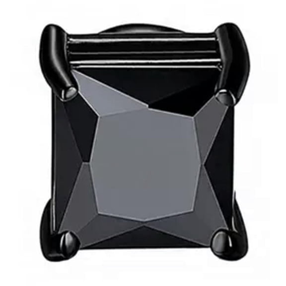 K-KED 1 PC Fake Pierced Earrings Non-Piercing Clip Fashion Magnetic Delicate Jewelry Rhinestone-Black 6mm