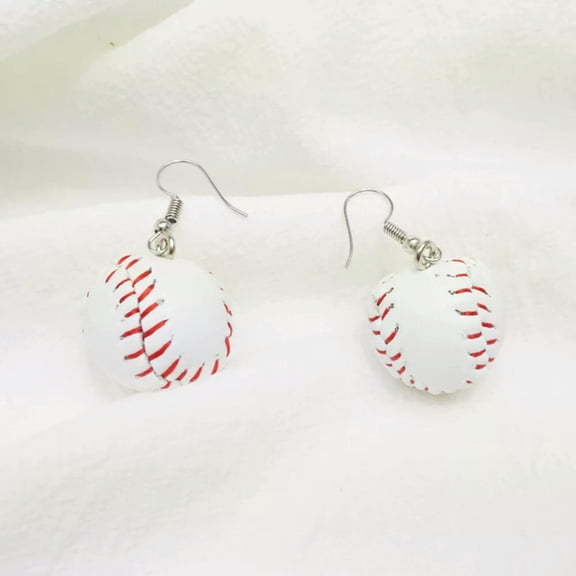 K-KED 1 Pair All-match Funny Chic 3D Baseball Earrings Ear