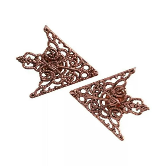 K-KED 1 Pair Vintage Hollow Triangle Geometric Metal Brooch Suit Shirt Collar Pins-4