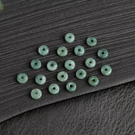 K-KED 10/20/50Pcs 7mm Natural Pea Green Abacus Bead Emerald Jade Handmade DIY Beads-10pcs