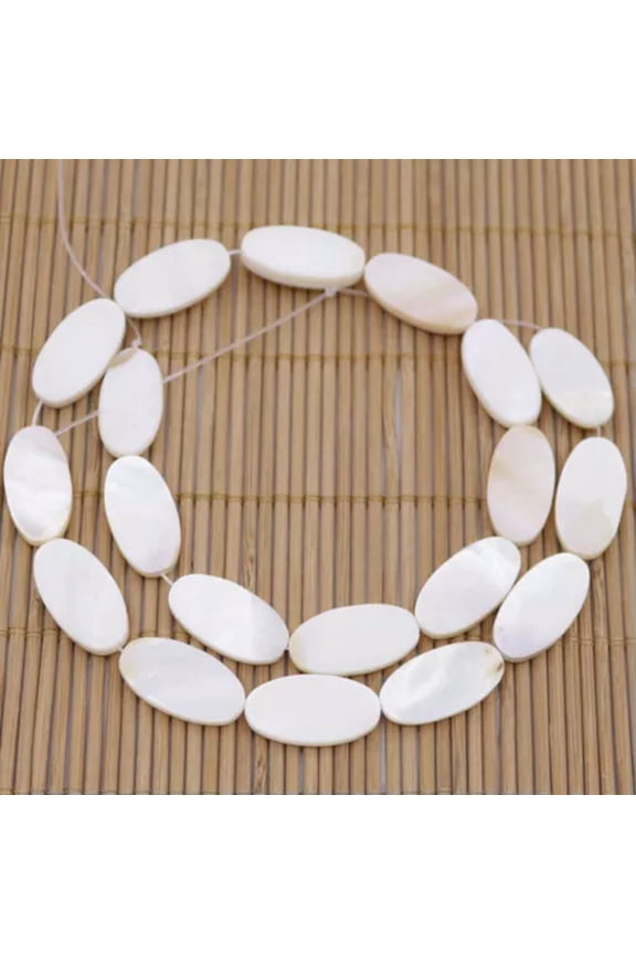 10-20mm Natural White Mother of Pearl Shell Loose Beads 15" Choose -Oval 10X20mm