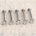 thumbnail image 1 of K-KED 10 PCS/lot Labret Bar Monroe Piercing CZ Zirconia Lip Stud Tragus Body Jewelry-16G 6mm, 1 of 6