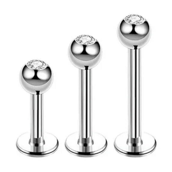 K-KED 10 PCS/lot Labret Bar Monroe Piercing Gem Ball Lip Stud Tragus Body Piercing-16G 10mm