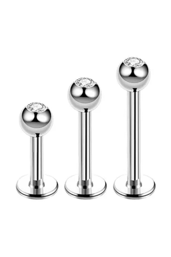 10 PCS/lot Labret Bar Monroe Piercing Gem Ball Lip Stud Tragus Body Piercing-16G 6mm