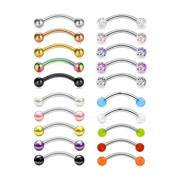 K-KED 10 Piece Set of Stainless Steel Rods, Ear Studs, Ear Accessories, Eyebrow Studs-Set 3