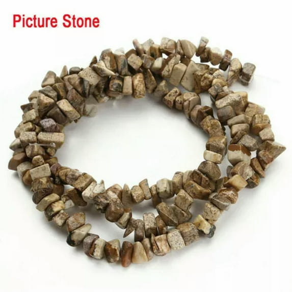 K-KED 10 String(10X34")Freeform Natural Gemstone Chips Beads for Delicate Jewelry Making 5-8mm-Picture Stone