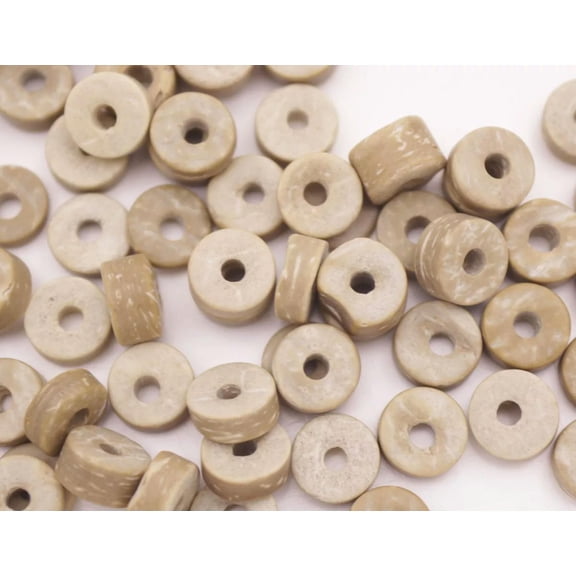 K-KED 100 PCS 8mm Natural Coconut Heishi Rondelle Beads Crafts Delicate Jewelry Making DIY
