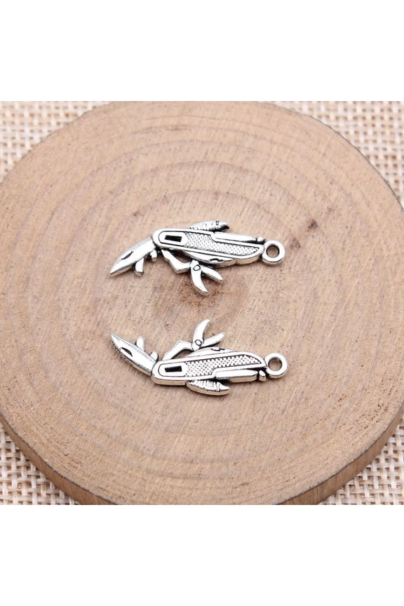 100 Pcs Tibetan Silver Knife tool Charms Pendant 25X11MM DIY Making C15737