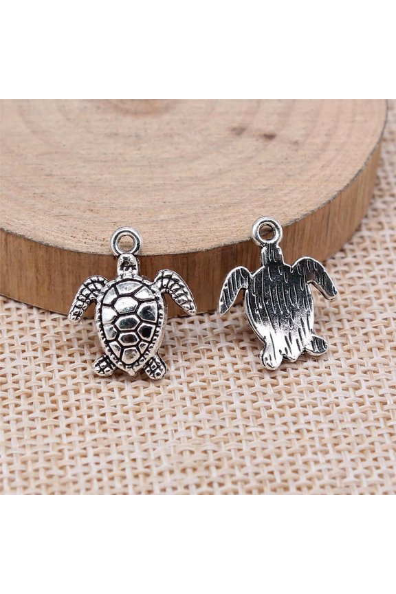 100 Pcs Tibetan Silver Tortoise Charms Pendant 17X15MM DIY Delicate Jewelry Making C15797