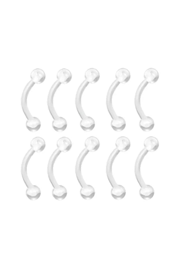 100PCS Clear Invisible Hidden Nose Bar CBR Ring Transparent Acrylic Piercing-Curved Ball End