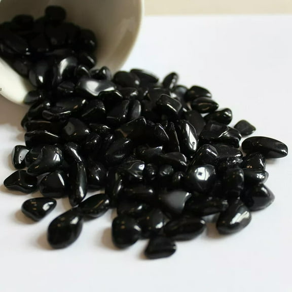 K-KED 100g/Lot Natural Black Obsidian Quartz Crystal Gravel Stone Specimens Reiki Rock