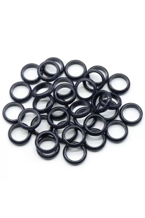 100pcs Wholesale Ring Delicate Jewelry Natural Blue Sand Stone Gemstone Rings Lots