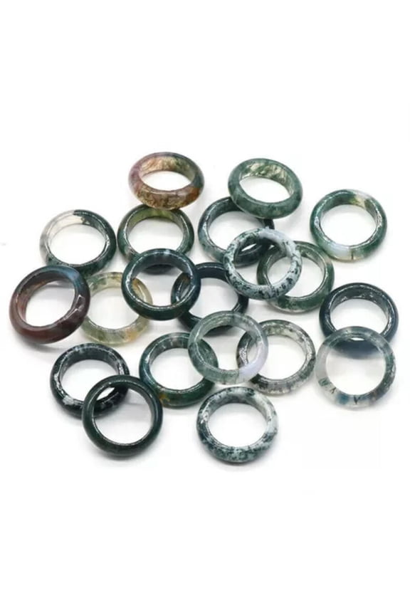 100pcs Wholesale Ring Delicate Jewelry Natural Indian Agate Stone Gemstone Rings Lots