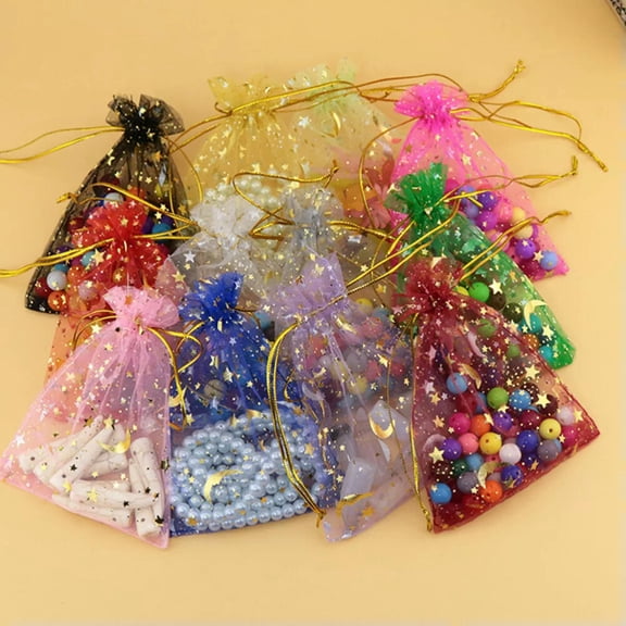 K-KED 100pcs gift bags for party Star Moon Pattern Candy Pouches Wedding Favor Bags