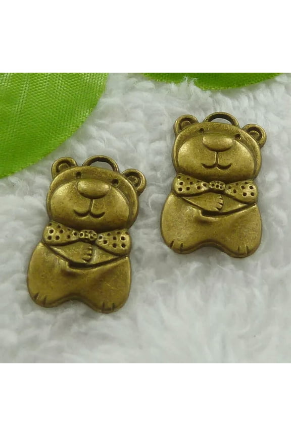 104 pcs bronze plated bear charms 27x16mm B1248
