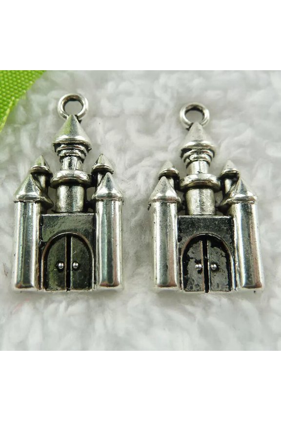 104 pcs tibet silver castle charms 28x14mm B484