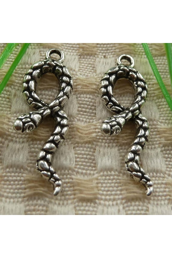 105 Pcs Tibetan Silver Snake Charms Pendant 35X11MM S4075 DIY Delicate Jewelry Making