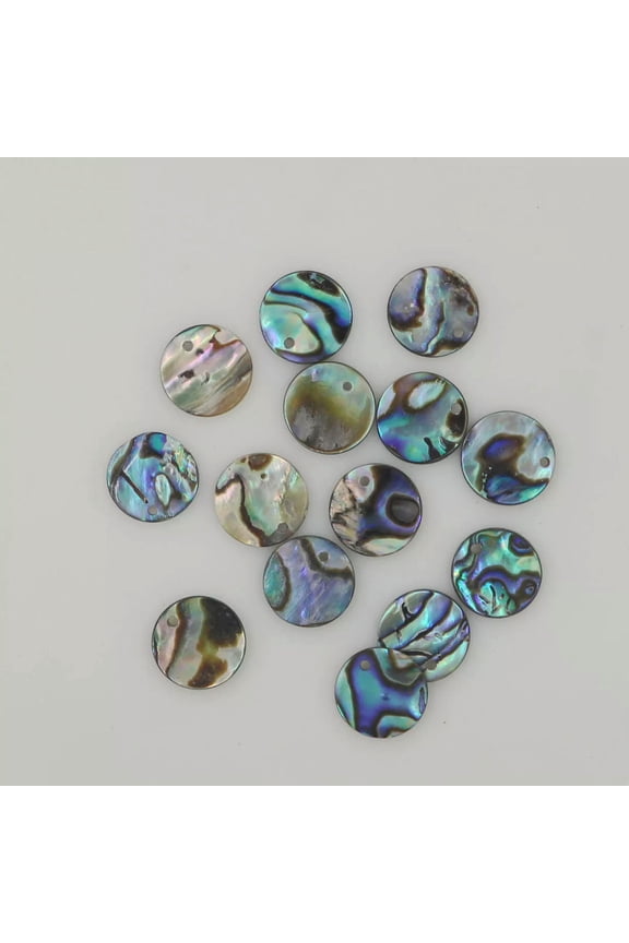10PCS 10 mm Coin Shape Natural Green Abalone Shell Delicate Jewelry Making Charms