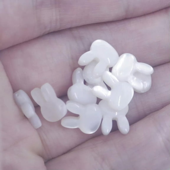 K-KED 10PCS 8mm X10mm Natural White Sea Shell Rabbit Mother of Pearl Spacer Beads