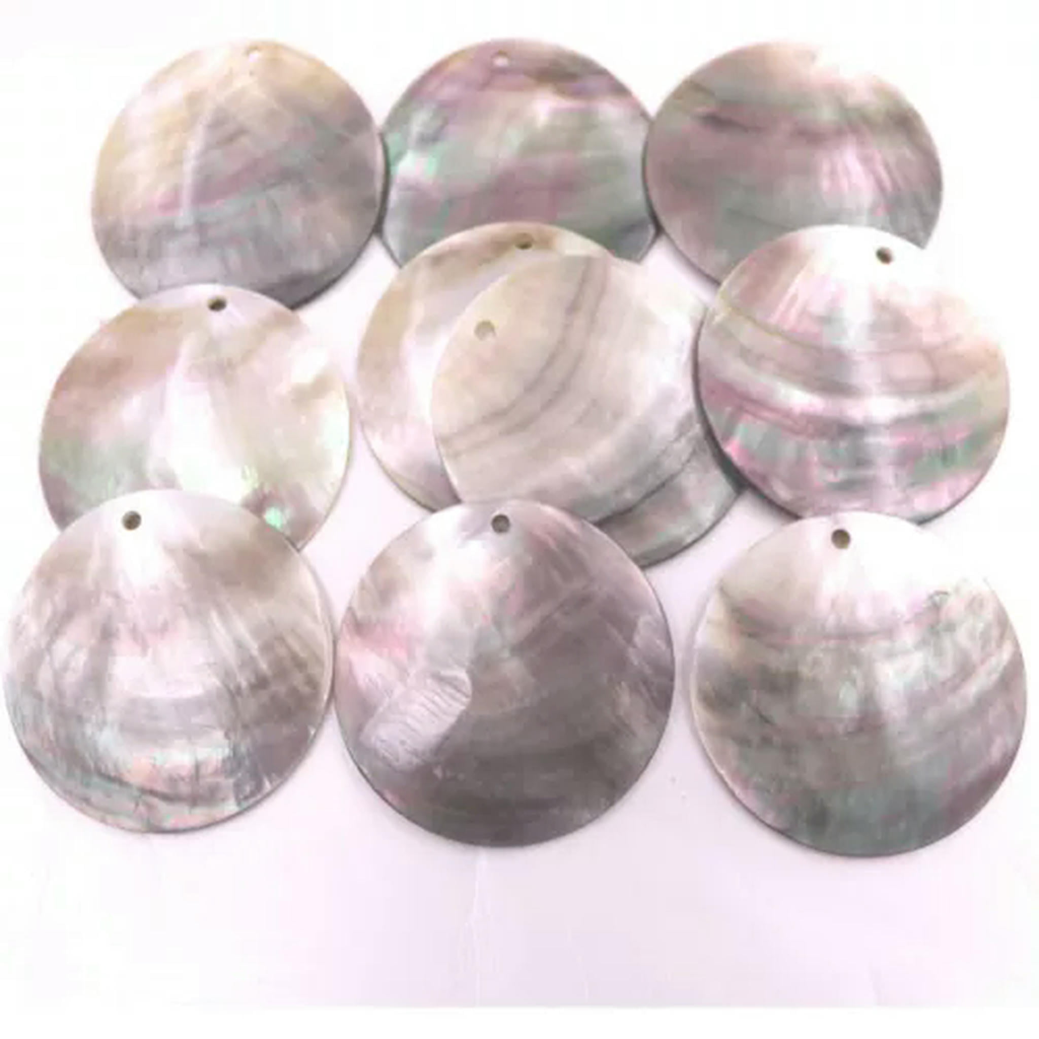 K-KED 10PCS Black Disc Round Shell Natural Mother of Pearl 40mm 50 60 ...