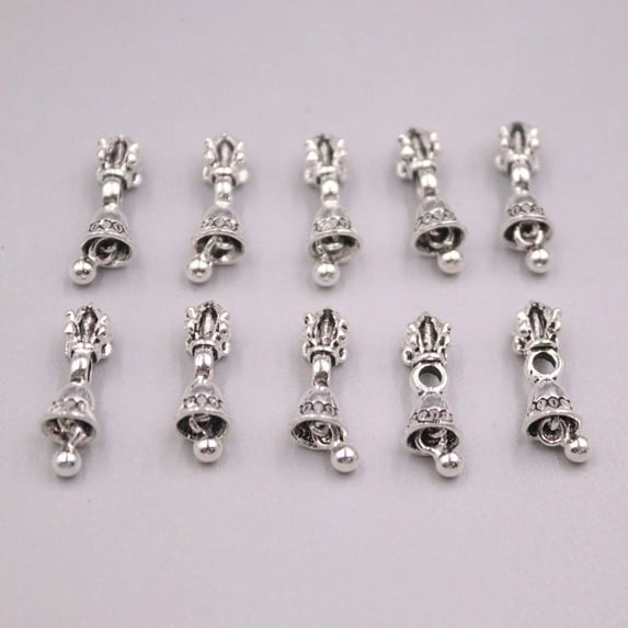 K-KED 10PCS Real Solid 925 Sterling Silver Men Women Lucky Vajra Pestle Bead Pendant