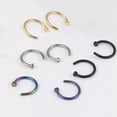 thumbnail image 1 of K-KED 10PCS Surgical Steel Unisex 20G Fake Nose Ring Lip Ear Rings Body Piercing Stud-Black-6mm 20G, 1 of 6
