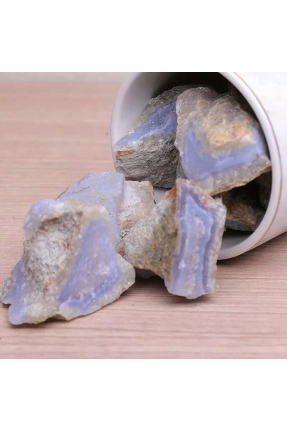 10Pcs 50-80g Natural Blue Chalcedony Agate Ore Stone Quartz Crystal Specimens