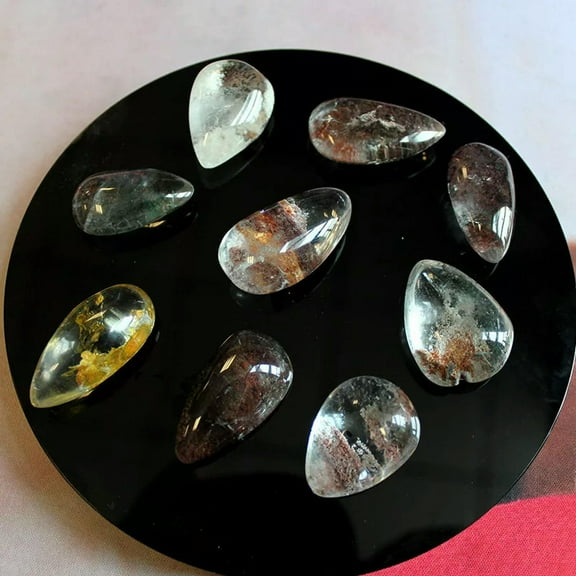 K-KED 10Pcs Natural Ghost Phantom Rock Quartz Crystal Specimen Healing Chakra Gemstone