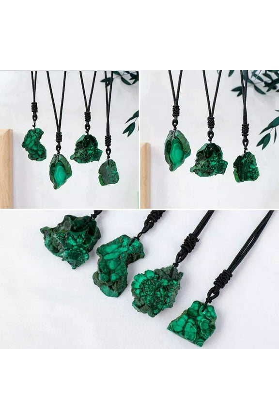 10Pcs Natural Malachite Stone Quartz Pendant Mineral Chakra Crystal Gem Necklace