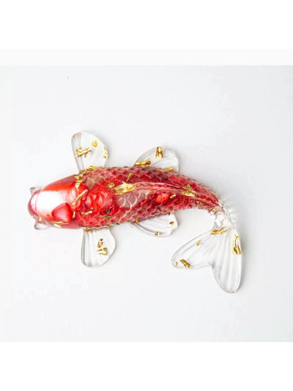 10Pcs Natural Red Agate Koi Quartz Crystal Gravel Drop Glue Mini Lucky Talisman