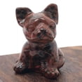 thumbnail image 1 of K-KED 10Pcs Natural Red Obsidian Quartz Crystal French Bulldog Carved Animal Ornament, 1 of 9