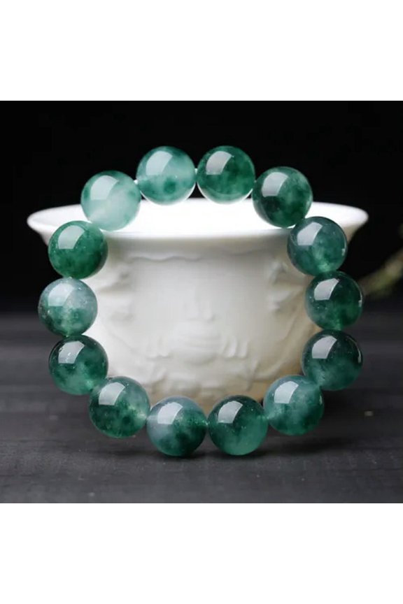 10mm Men's and Women's Myanmar Jadeite A-Grade Ice Floating Flower Bracelet