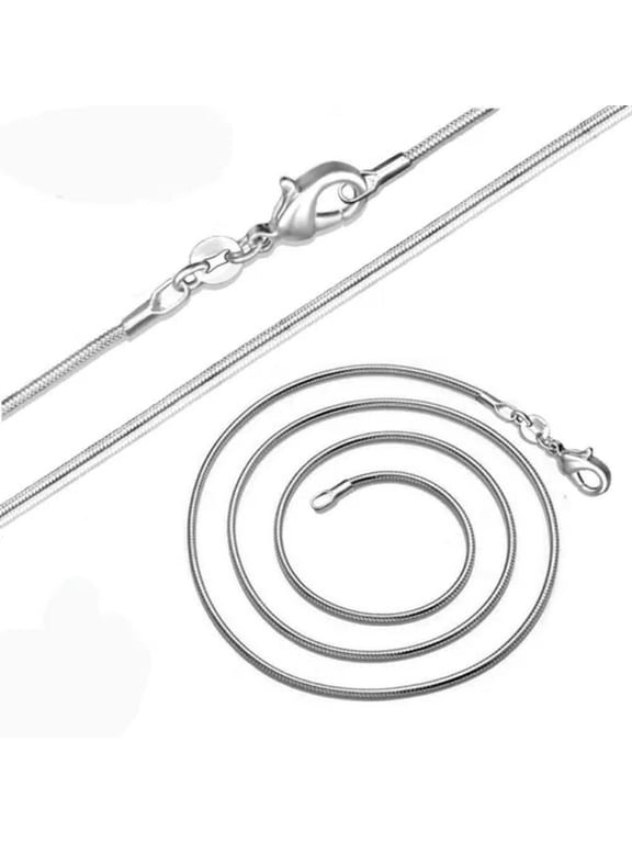 10pcs 925Sterling Silver Hot Selling 1mm Snake Bone Chains Necklace 16"-38" X01-18"