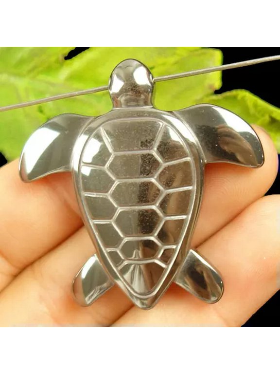 10pcs Black Hematite Carved Sea Turtle Pendant Bead 43x43x7mm FOR Delicate Jewelry Making