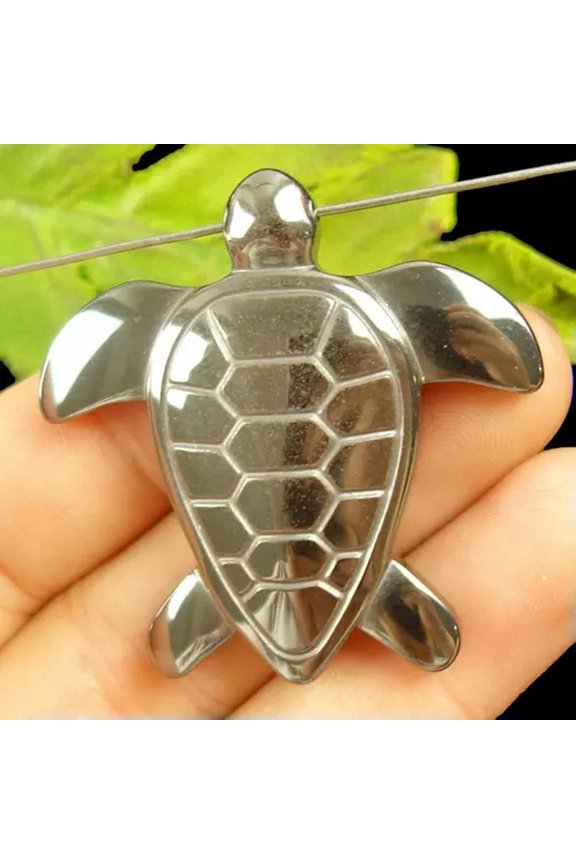 10pcs Black Hematite Carved Sea Turtle Pendant Bead 43x43x7mm FOR Delicate Jewelry Making