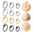 thumbnail image 1 of K-KED 10pcs Colorful Captive Bead Ring BCR Ear Cartilage Tragus Helix Hoop Piercing-16G 8mm-Black, 1 of 7