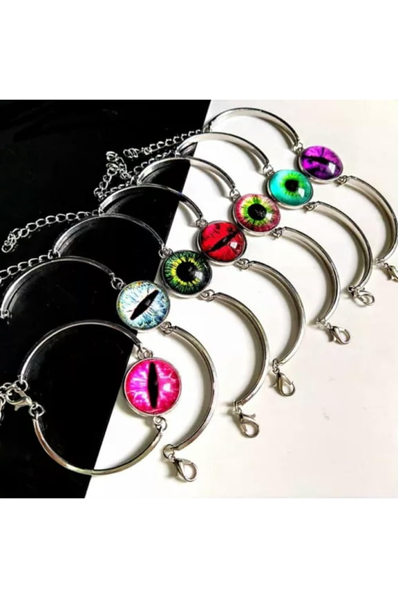 10pcs Creative Gothic Demon Eye Bracelet for Women Goth Evil Eye Hip Hop Bangle