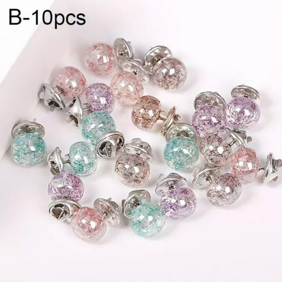 K-KED 10pcs Crystal Brooch Women Pin Clothes Buckle Neckline Pearl Buttons Accessories-B