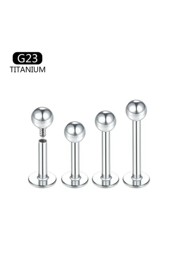10pcs G23 Titanium Labret Stud Lip 16G Eyebrow Nose Ring Earring Body Jewelry-Labret Studs-16G(1.2mm)x10mmx3mm