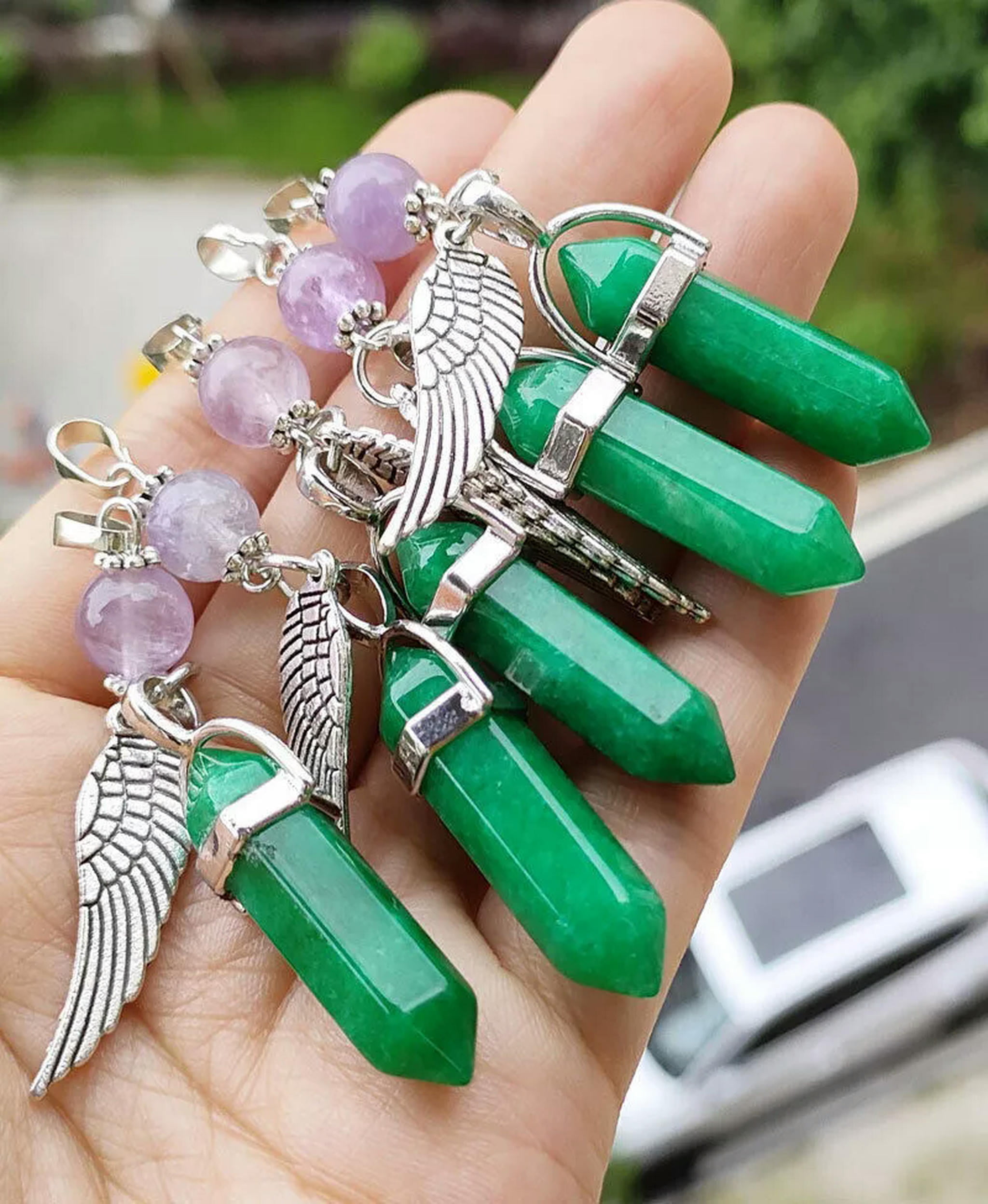 Natural Crystal Hexagon Amethyst Pendant For Healing And Reiki Use And Gift Also At ₹ 80/piece In Khambhat - Foto 2